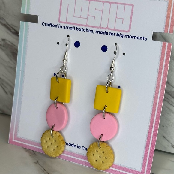 Lunchable Inspired Dangly - Handmade Earrings - Picture 6 of 10